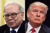 A composite image of Warren Buffett and Donald Trump