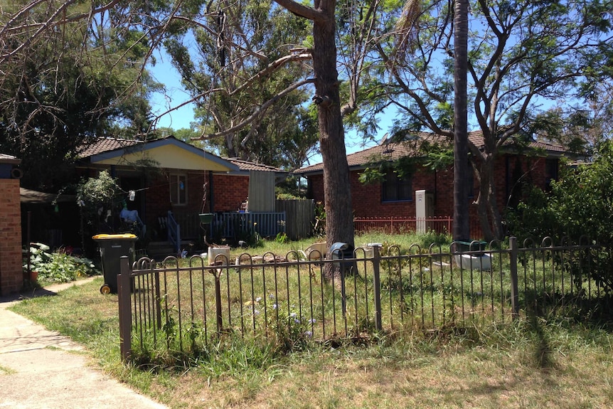 An overgrown yard in front of a house in the western Sydney suburb of Bidwill.