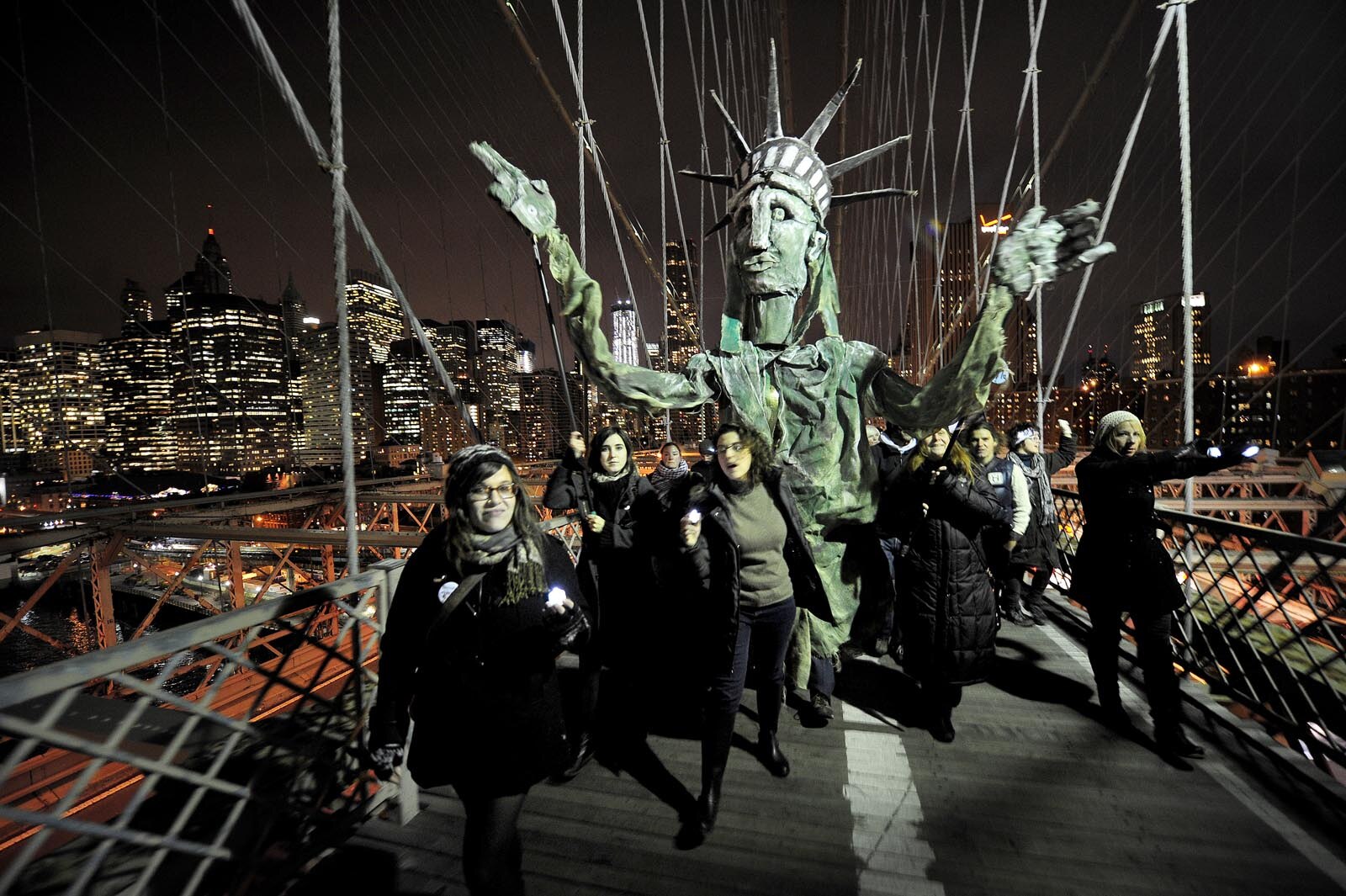 Occupy protesters mass for Brooklyn Bridge march ABC News