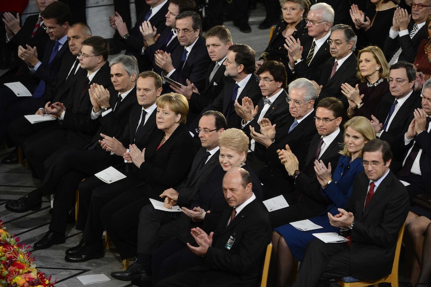 European leaders attend Nobel ceremony