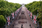 The coffin of Queen Elizabeth II leaves Buckingham Palace for Westminster Hall