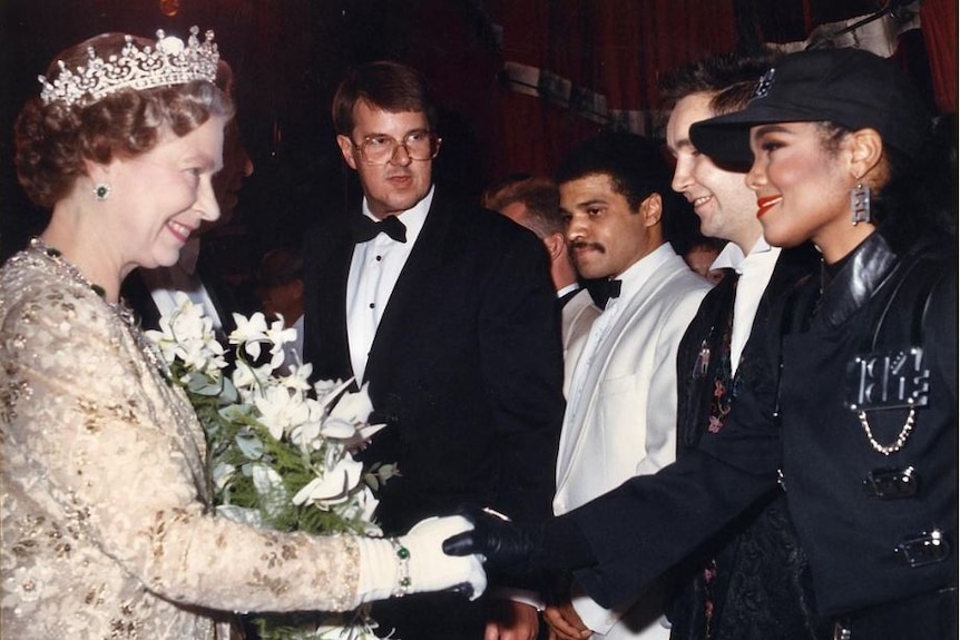 Janet Jackson with Queen Elizabeth II