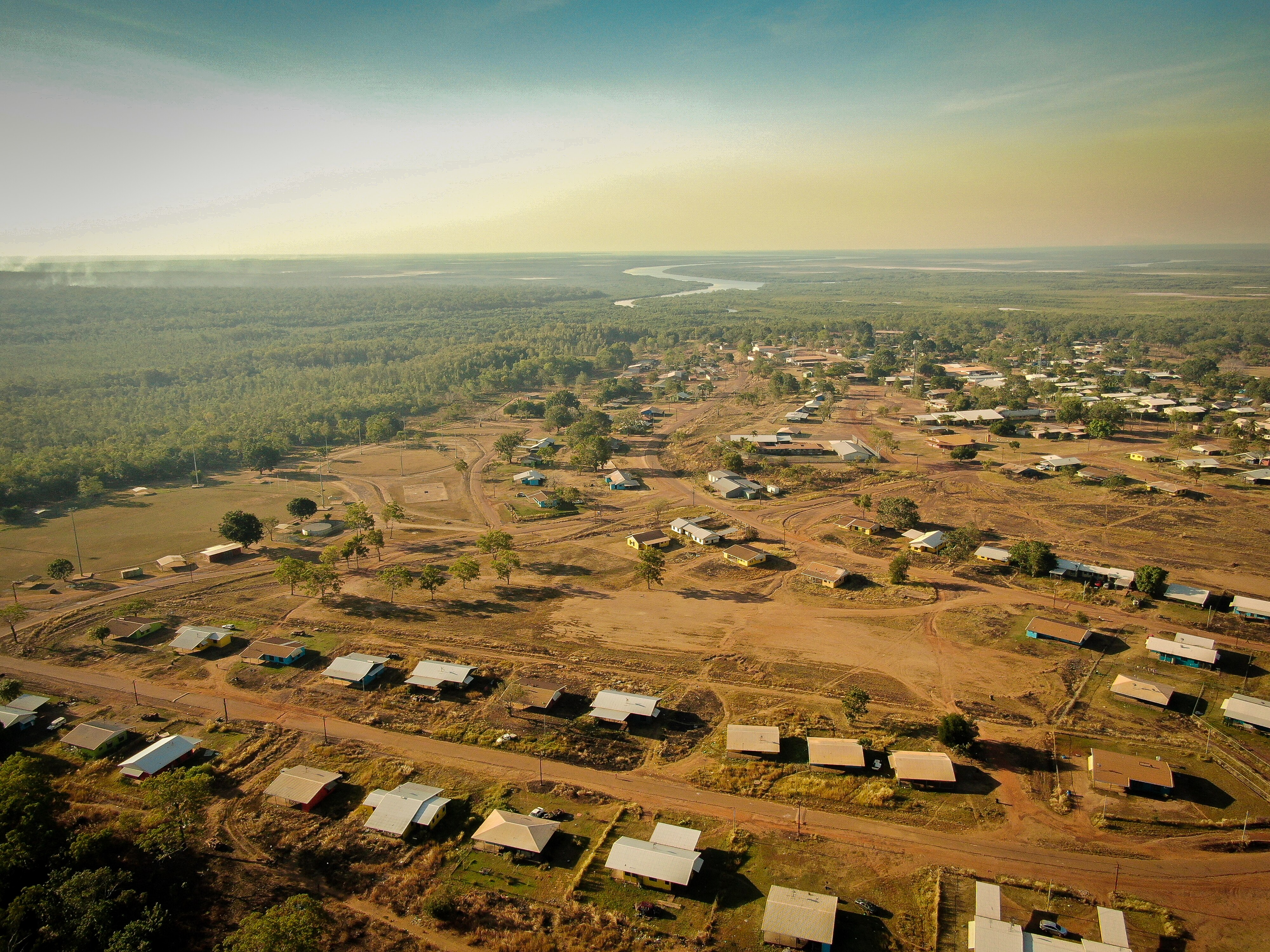 An aerial view of the community in the Northern Territory