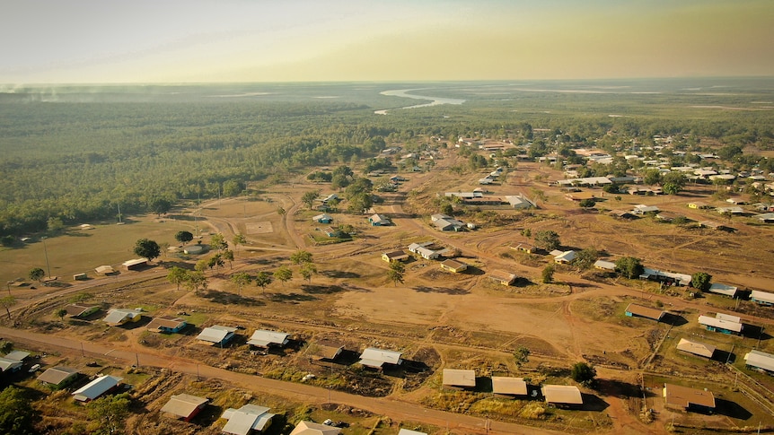 An aerial view of the community in the Northern Territory
