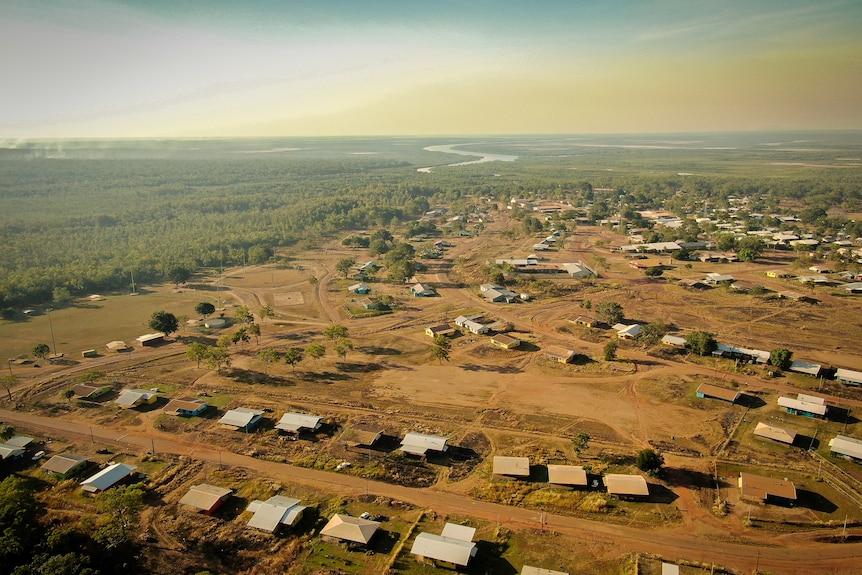 An aerial view of the community in the Northern Territory