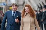 Former News of the World editor Rebekah Brooks and her husband Charlie Brooks arrive at the Old Bailey court in central London.