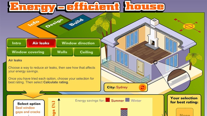 Screenshot of Energy-efficient house game