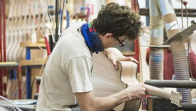 A guitar being hand-made in Melbourne, Vic.