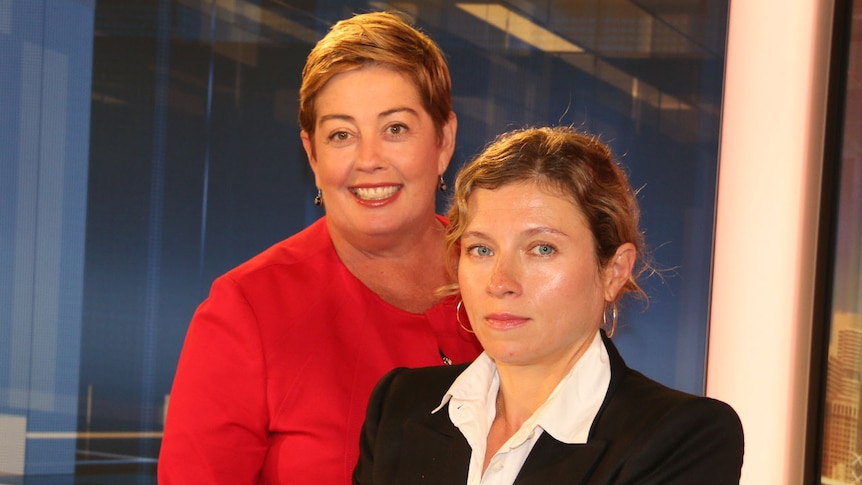 Producer Jenya Goloubeva and journalist Philippa McDonald stand next to one another.