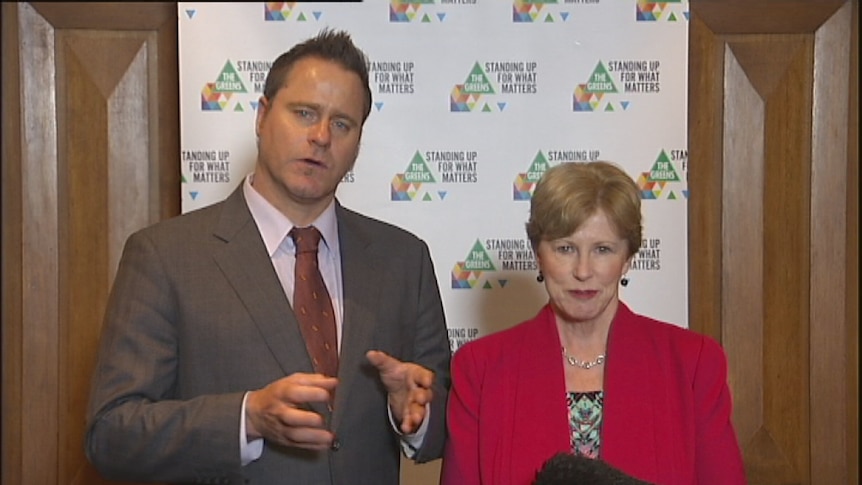 Greens leader Christine Milne and Senator Peter Whish-Wilson at the state campaign launch