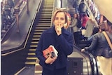 Emma Watson leaves books on the London Tube