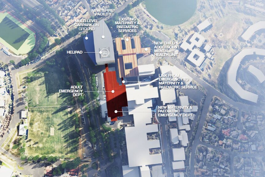 Proposed layout for new additions to Canberra Hospital.