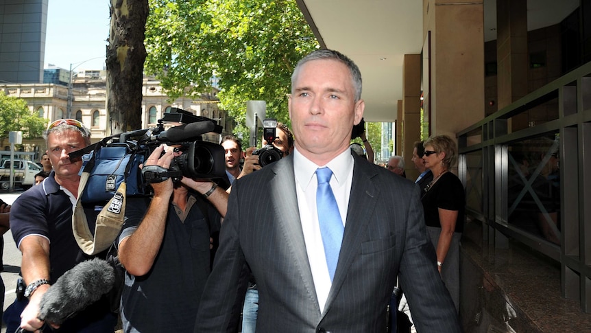 Craig Thomson leaves Melbourne Magistrates Court after being found guilty of fraud