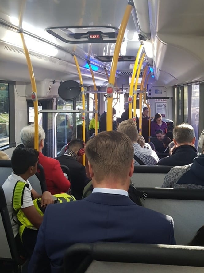 A full bus in Canberra.