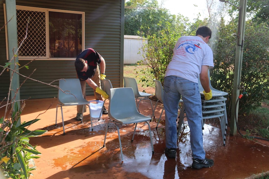 Missionaries volunteering