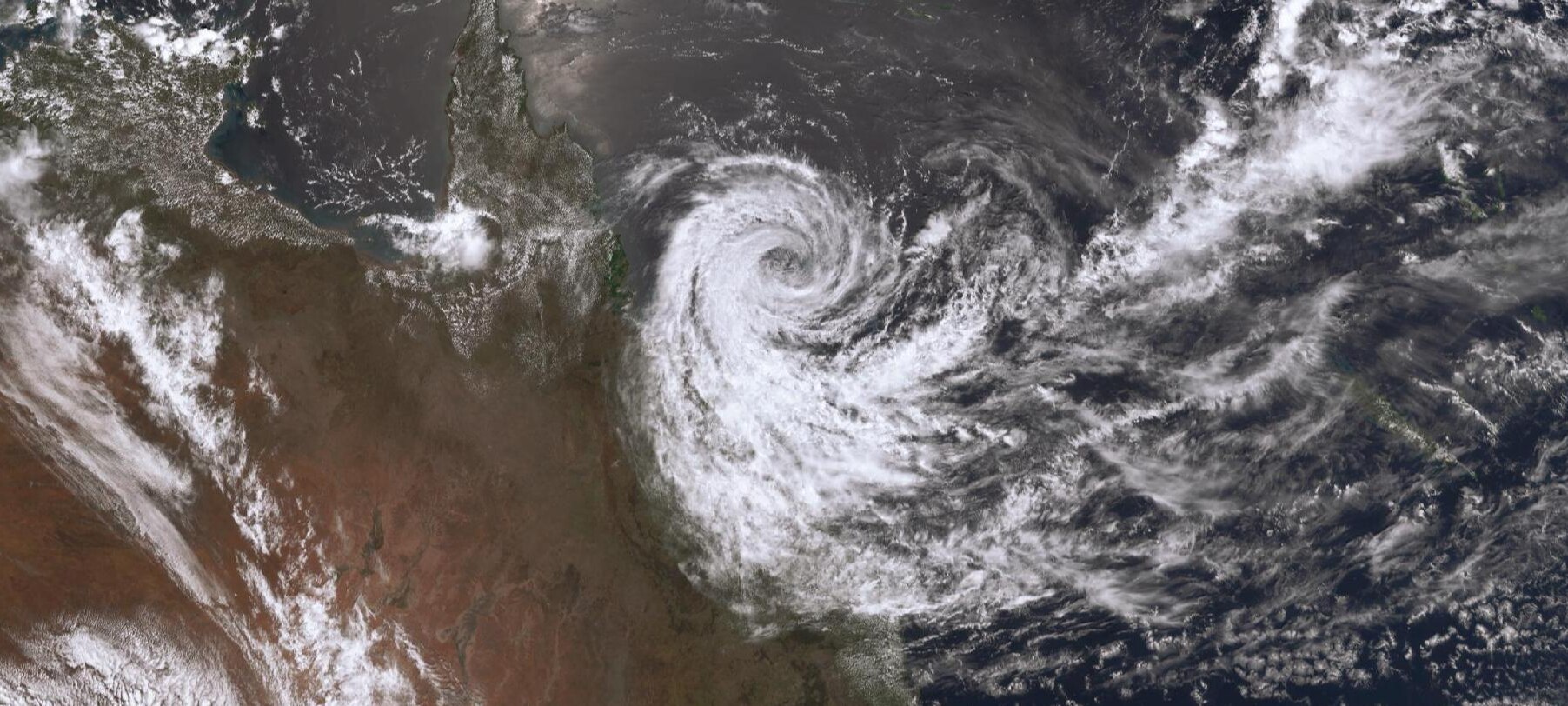 satellite image of cyclone jasper, large weather system off the north queensland coast