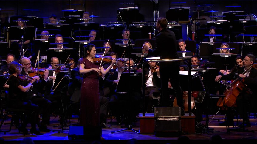 Violinist Emily Sun performed a stunning rendition of the theme from Schindler's List with the Melbourne Symphony Orchestra at the 2023 Classic 100 in Concert.