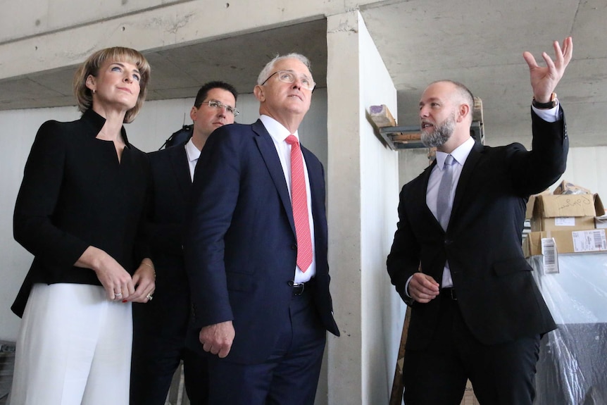 Malcolm Turnbull, Michaelia Cash tour building site