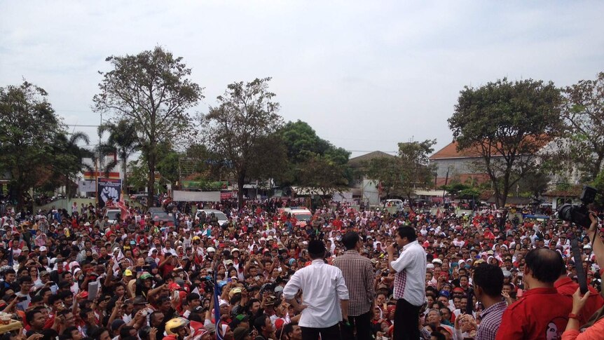 Joko Widodo attends campaign rally