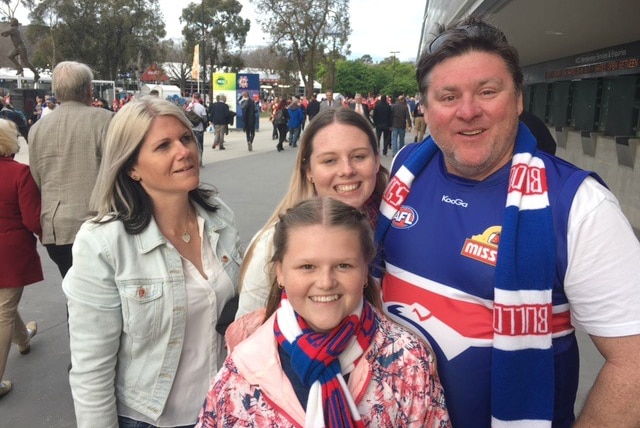 Western Bulldogs supporter Fred Watson and family