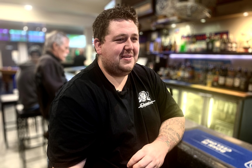 Brennen Stewart Allison, head chef and manager at the Beach Hotel in Burnie.