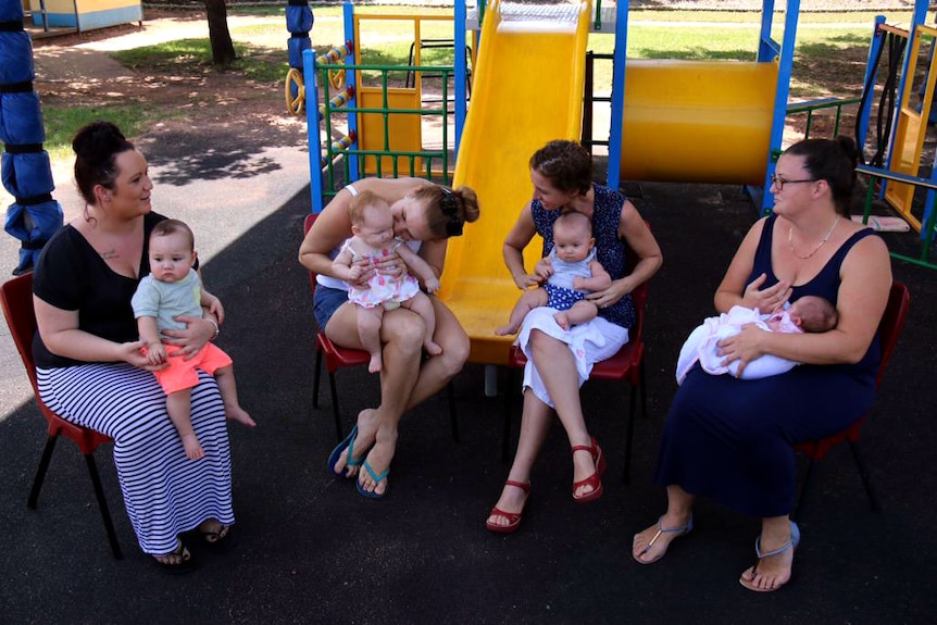 A mothers' group in Nhulunbuy meets before Tropical Cyclone Nathan nears the town