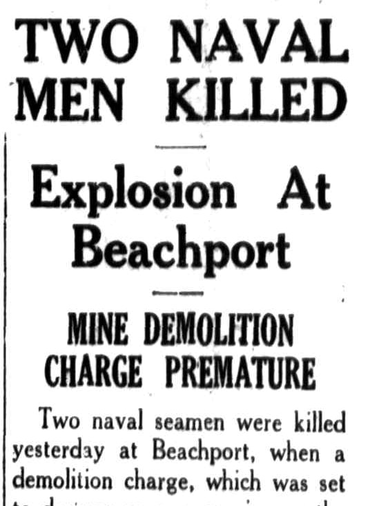 Newspaper article reporting deaths of two men