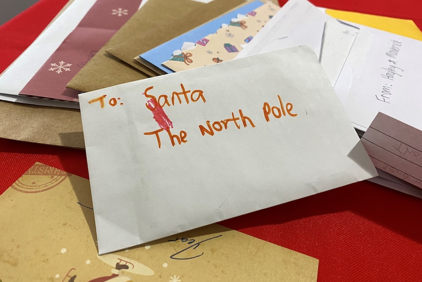Letter addressed to Santa in child's handwriting