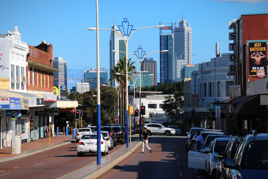 Shot of Beaufort Street looking south towards Perth city