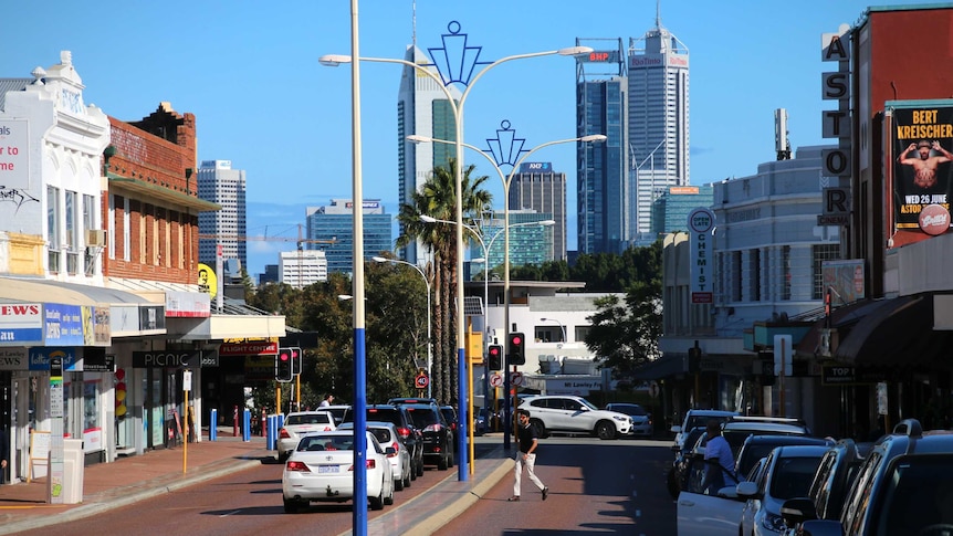 Shot of Beaufort Street looking south towards Perth city