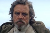 A still shot of Mark Hamill in Star Wars: The Last Jedi.
