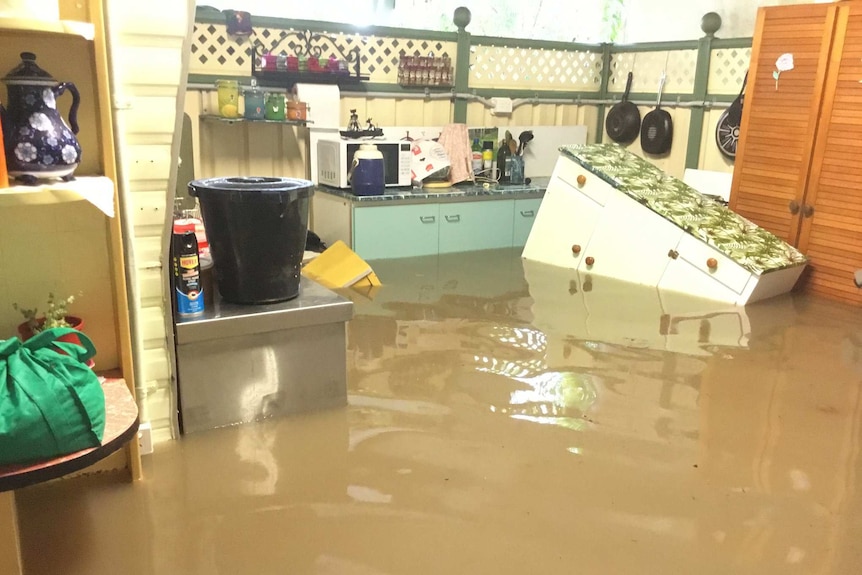 Margaret Fisher's home in North Queensland flooded