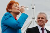 One Nation Leader Pauline Hanson celebrates Donald Trump's strong showing at the US election.