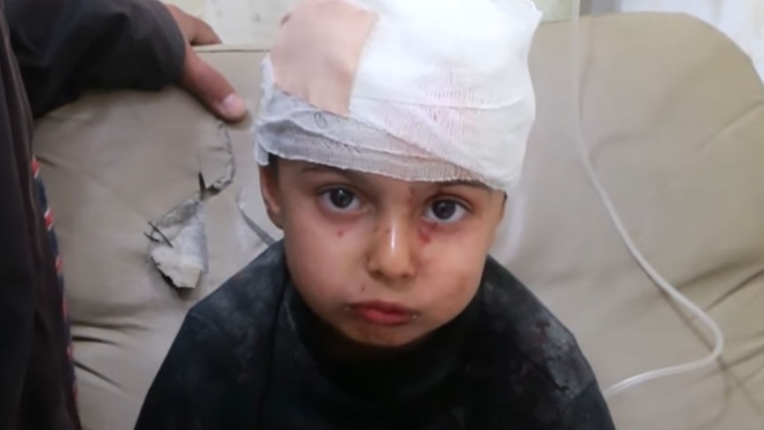 Footage shows kids in Syria pulled from rubble after airstrikes