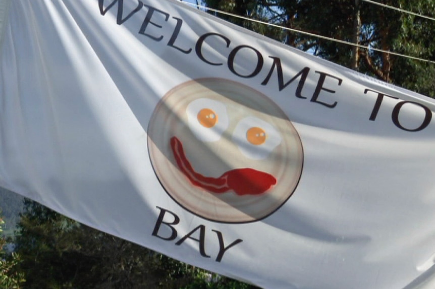 Flag at Egg and Bacon Bay