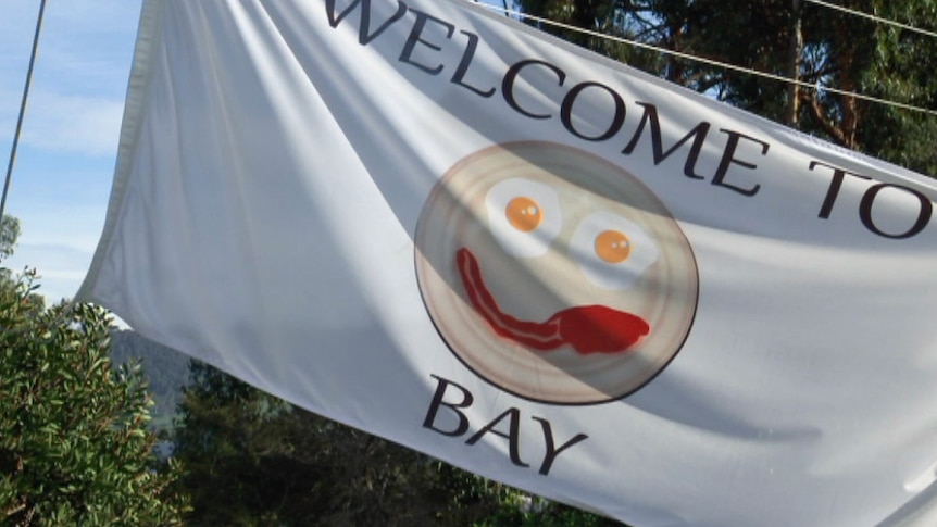 Flag at Egg and Bacon Bay