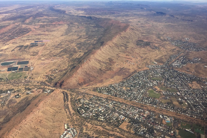 An aerial view of Alice Springs