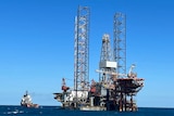 an offshore jack-up drill rig.