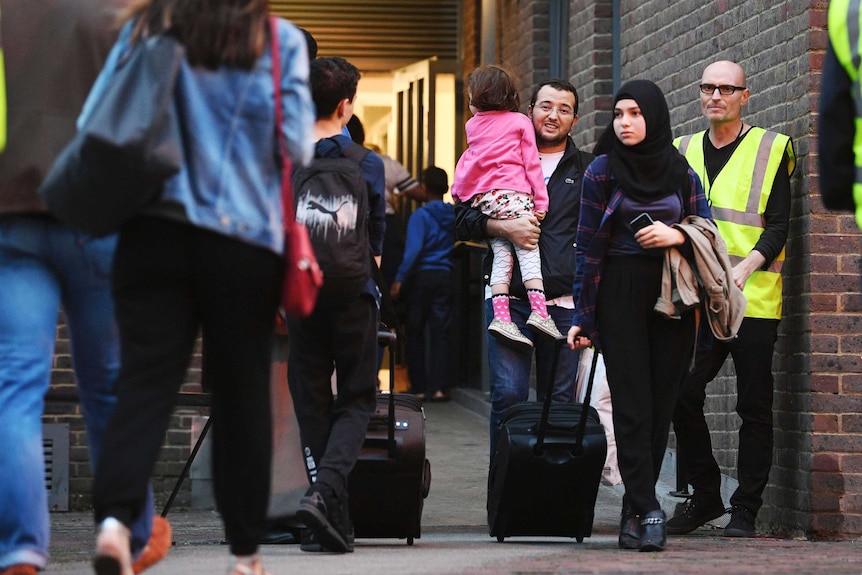 Evacuees leave Chalcots Estate