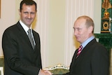 Vladimir Putin with Bashar-al-Assad in 2005