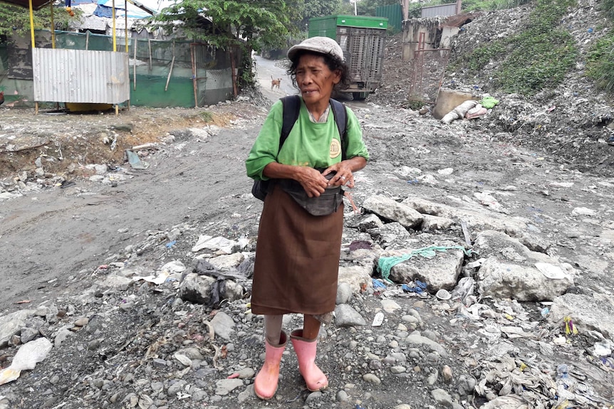 A scavenger and waste picker at the Payatas Dumpsite.