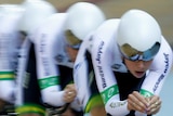 Annette Edmondson, Ashlee Ankundioff, Amy Cure and Melissa Hoskins of Australia Cycling team compete in the Womens Team Pursuit