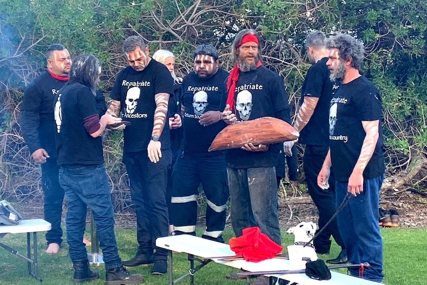 Kaurna people attend a ceremony to repatriate ancestors