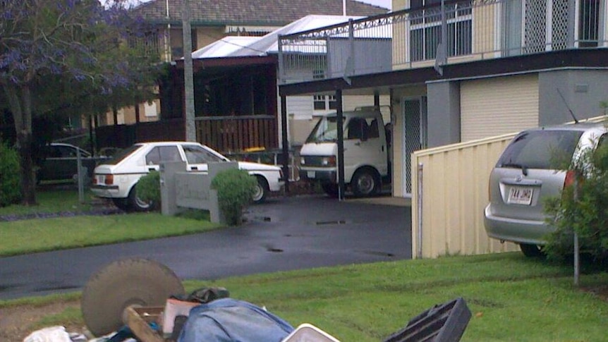 Rubbish outside a house in Henderson Street in Deagon, in outer north Brisbane.