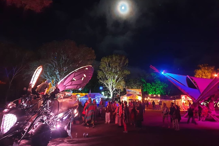 Photo of people at the Rabbits Eat Lettuce dance music festival.