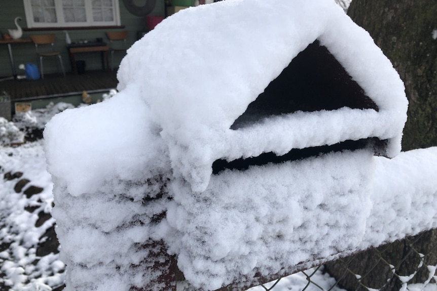 Letterbox covered in snow