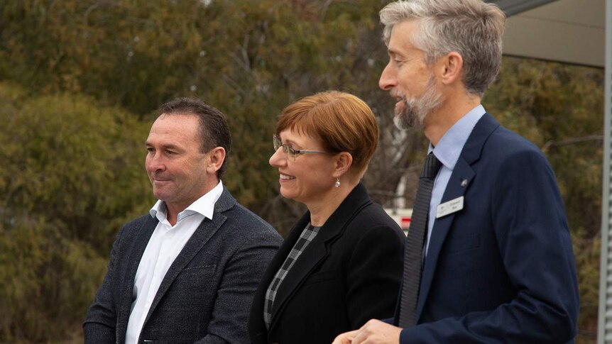 Ricky Stuart with Rachel Stephen-Smith MLA and Edward Birt.