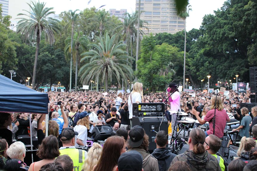 The Don't Kill Live Music rally in Hyde Park on Thursday.