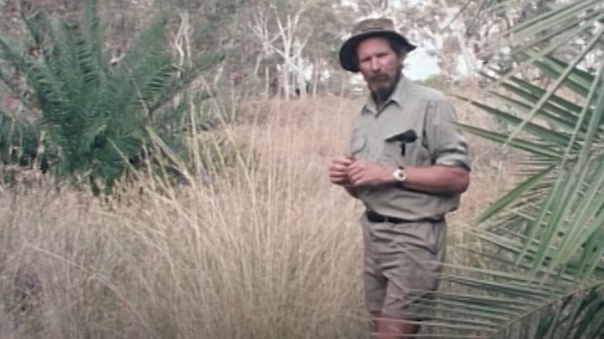 In a scene from In The Wild, Harry Butler stands amongst some grass and talks about the environment.