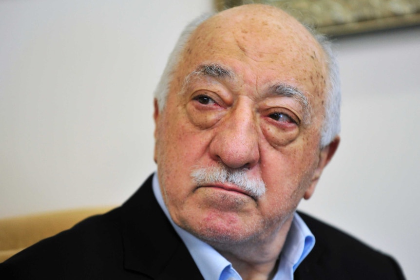 A close up of Islamic cleric Fethullah Gulen